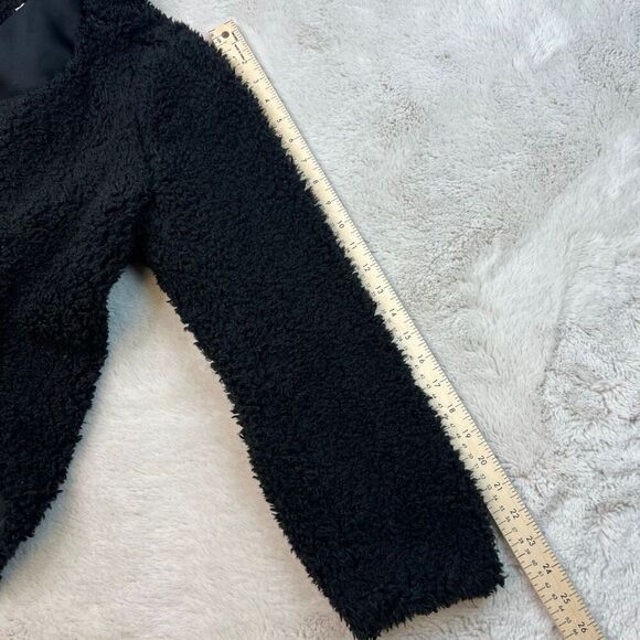 Aritzia Wilfred Black Laboratoire Fuzzy Teddy Sherpa Coat Womens Size Medium - Picture 9 of 11
